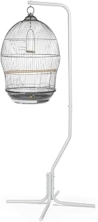 Un support de cage à oiseaux suspendu blanc robuste avec une conception