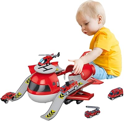 Ensemble de jouets de stationnement de pompier mipigen, modèle d'avion en alliage modifiable