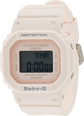 Montre casio baby-g pour femme avec bracelet en résine et cadran gris