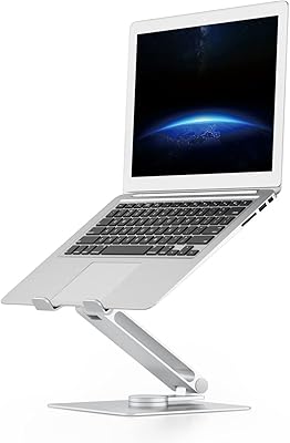 Support pour ordinateur portable obergo en aluminium avec hauteur réglable pour ordinateurs portables