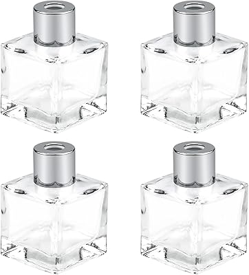 4 pièces 50 ml vides bouteilles de diffuseur d'huile essentielle transparentes ensemble