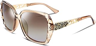 Lunettes de soleil polarisées carrées pour femmes avec monture métallique brillante b2289, surdimensionnées