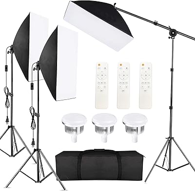 Kit d'éclairage de photographie badum softbox, lampe à double température de couleur 2800-5700k