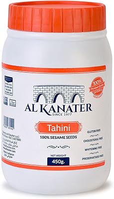 Al-qanater, pâte de tahini au sésame, 450 grammes, graines de sésame moulues naturelles