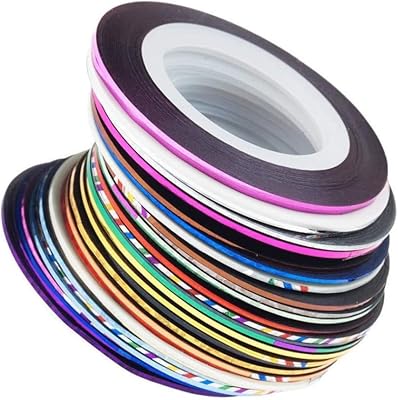 Bande à rayures pour ongles, décalcomanies à rayures pour nail art, autocollant de ligne d'ongles, décoration de pointe d'ongles, autocollant de ligne d'ongles, bricolage de pointe d'ongles, feuille d'aluminium, 32 pièces. Diaytar : Où vos envies rencontrent votre budget
