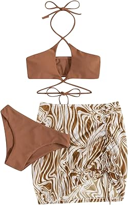 Maillot de bain 3 pièces pour femmes sexy col en v