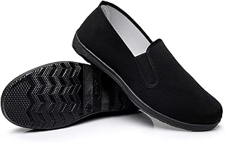 Chaussures unisexes en toile avec semelle en caoutchouc noir kung fu/tai chi