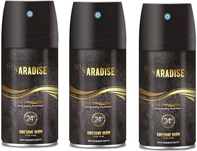 Biellatm 3-pack paradise awesome oudh men déodorant en spray pour le corps
