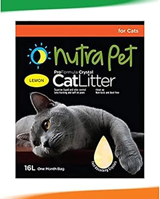 Litière pour chat en gel de silice parfum citron, 16 litres - nutra