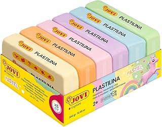Pâte à modeler plastalina, lot de 6 couleurs pastel x 50 grammes
