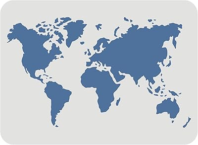 Modèle de pochoir de carte du monde fingrinspear 16 x 83 pouces pochoir