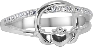 Bague de claddagh en argent sterling 925 avec oxyde zirconium bijoux irlandais cadeau