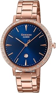 Montre analogique sheen en acier inoxydable pour femme she-4535ypg-2audf bleu bracelet