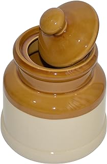 Pot à cornichons en céramique pure source india avec couvercle - 1000 ml