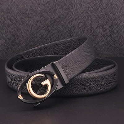 Ceinture formelle de luxe en cuir véritable pour hommes, boucle automatique pour jeunes