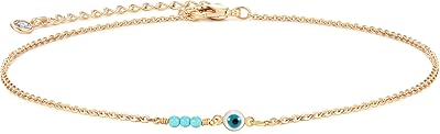 Collier élégant en or mauvais œil plaqué 14 carats joli petit