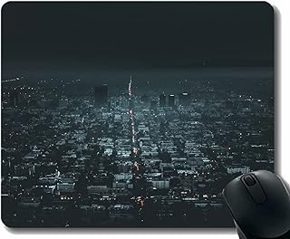 Tapis de souris personnalisé original night city buildings avec bords cousus