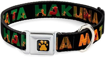 Collier pour chien à clip de ceinture de sécurité hakuna matata, noir, forme