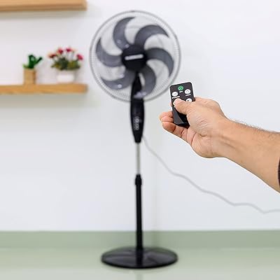 Ventilateur sur pied classique olsen mark, hauteur 16 pouces, noir