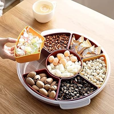 Boîte de fruits secs en plastique elissa 7 pièces avec couvercle pour secs