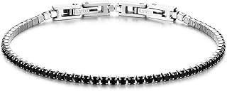 Bracelet tennis en acier inoxydable avec zircons cubiques étincelants, bracelet chaîne à maillons