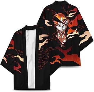 Bleach anime kurosaki ichigo costume de cosplay uniforme manteau, cape et chemise kimono