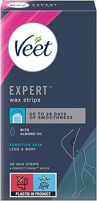 Bandes de cire veet pour peaux sensibles, paquet de 40 bandes