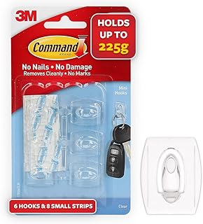 Crochets pour ruban command modèle 17006clr-es - petit - transparent, peut contenir jusqu'à