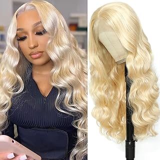 Perruque lace front wig synthétique libaute blonde 613, perruques synthétiques longues ondulées