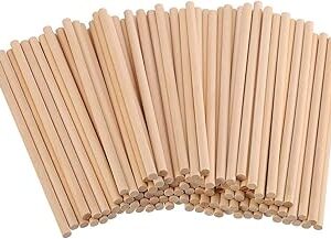 100 bâtons ronds en bois de 6" tiges de cheville non finies petits bois pour l'artisanat. Votre shopping simplifié de A à Z avec Diaytar