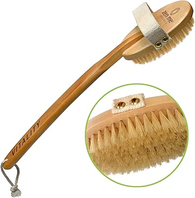 Brosse corporelle végétalienne de luxe zen me, brosse sèche, poils solides d'aloe vera