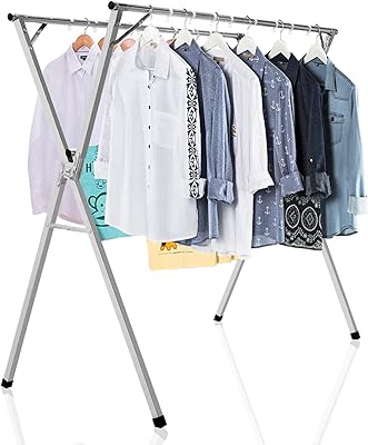 Étendoir à linge pliable autme 120 cm en acier inoxydable avec 20 crochets