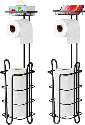 Porte-papier toilette mixte, paquet de 2, distributeur de serviettes en papier avec support