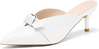 Sandales à enfiler à bout pointu et dos nu avec nœud papillon