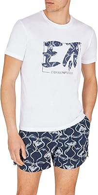 T-shirt à col rond coupe slim emporio armani pour homme avec motif graphique