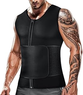 Gilet amincissant pour hommes, débardeur de compression pour l'abdomen avec fermeture éclair
