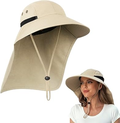 Chapeau pare-soleil d'extérieur avec chapeau de protection upf 50 +, chapeau de pêcheur à large bord avec rabat de cou, crème solaire, anti-moustique, anti-ultraviolet, sortie, pêche, jeu, pour hommes et femmes. Diaytar Sénégal : Des produits pour toute la famille à prix cassés