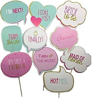 10 pièces de fournitures de cabine photo pour future mariée, pour la décoration