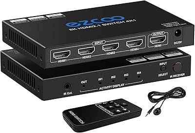Commutateur hdmi 2.1 8k 4×1 4k 120hz 8k 60hz 4 ports hdmi 2.1