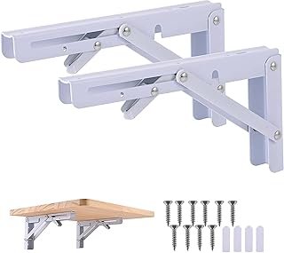 Supports d'étagère triangulaires pliants muraux robustes en acier inoxydable de thmin, 2 pièces
