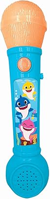 Microphone lumineux baby shark pour enfants, jouet musical, haut-parleur intégré, effets de lumière