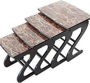 Ensemble de tables gigognes en bois massif mdf 4 pièces, table basse pour salon. Diaytar Sénégal : L'e-commerce qui vous ressemble