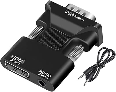 Adaptateur hdmi vers vga, hdmi femelle vers vga mâle avec prise jack 3,5