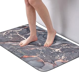 Tapis de bain avec tapis de sol très absorbant et antidérapant avec texture