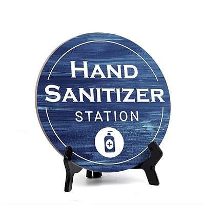Station de désinfectant pour les mains ronde panneau de table de salle
