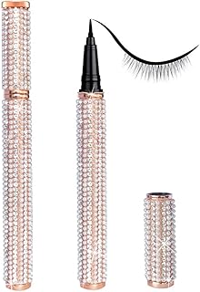 Eyeliner auto-adhésif amélioré stylo eye-liner 2 en 1 liquide à paillettes