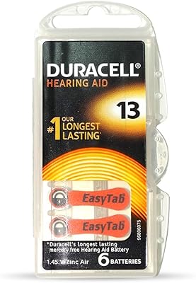 Piles pour aides auditives duracell activeair (1,45 v, 13-6)