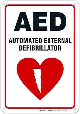 Panneau aed, panneau de défibrillateur externe automatisé, aluminium antirouille 10x7, résistant aux intempéries