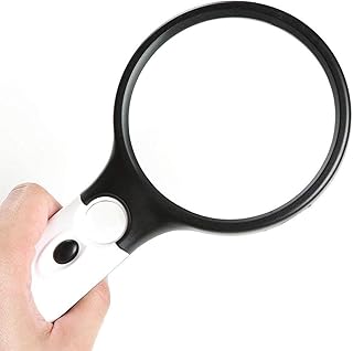 Loupe led 45x 3x éclairée, 2 jeux de loupes portatives avec lumières, cadeau