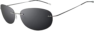 Ronsou lunettes de soleil polarisées ultra légères sans monture hommes femmes mode
